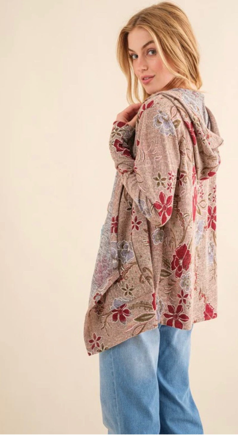 Multi floral knit cardigan