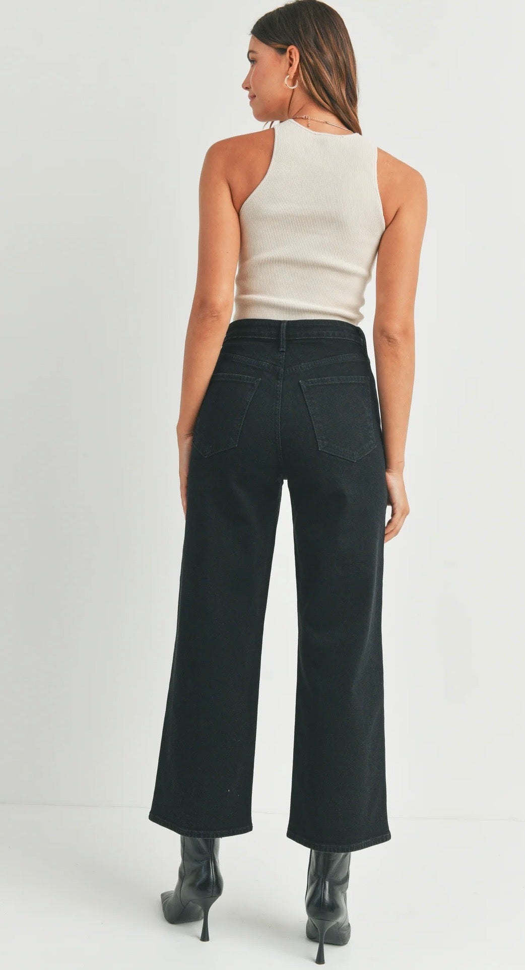 Cargo pocket wide leg black