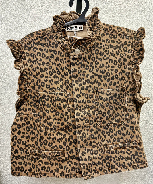 Leopard vest ruffle