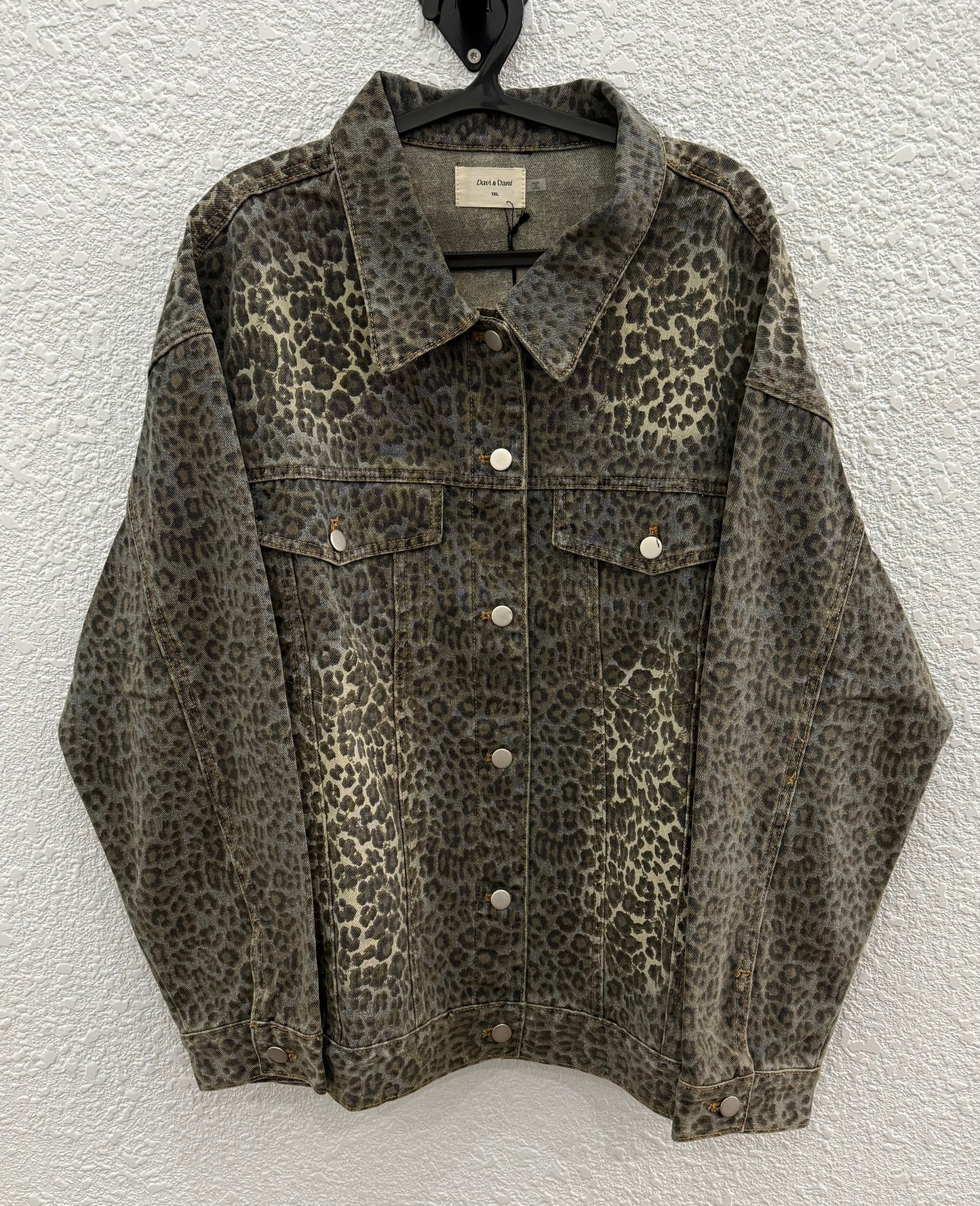 Denim leopard jacket