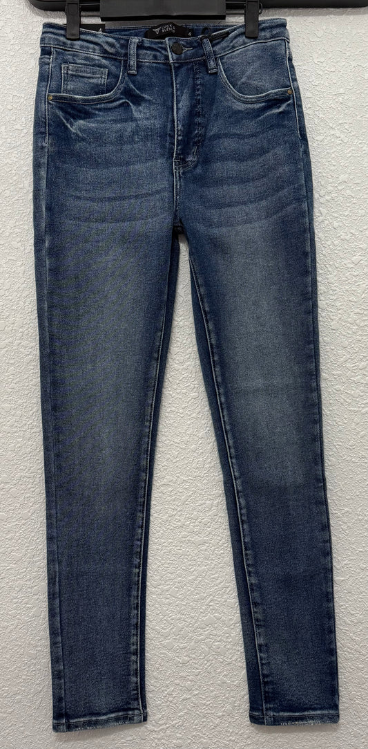 Mid Wash high rise skinny jeans
