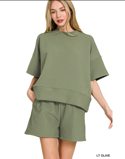 Ribbed shorts set