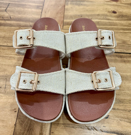 Bamboo Beige Slide On Shoes