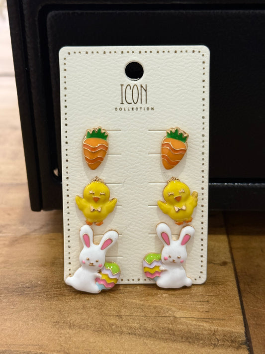 Bunny,Chick, Carrot Earring Set