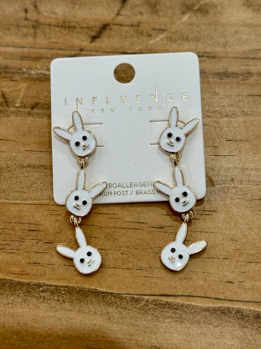 Triple Bunny Chain Earrings