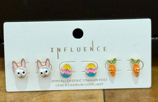 Pearl Rabbit,Egg ,Carrot Earrings