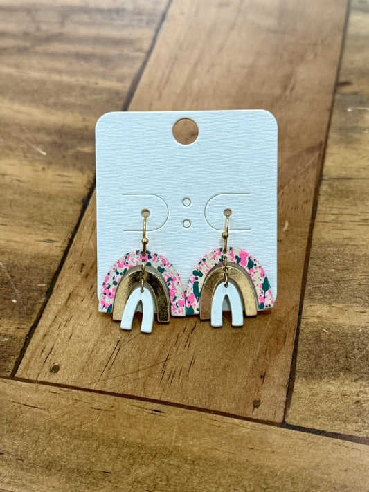 Pink Rainbow Earrings