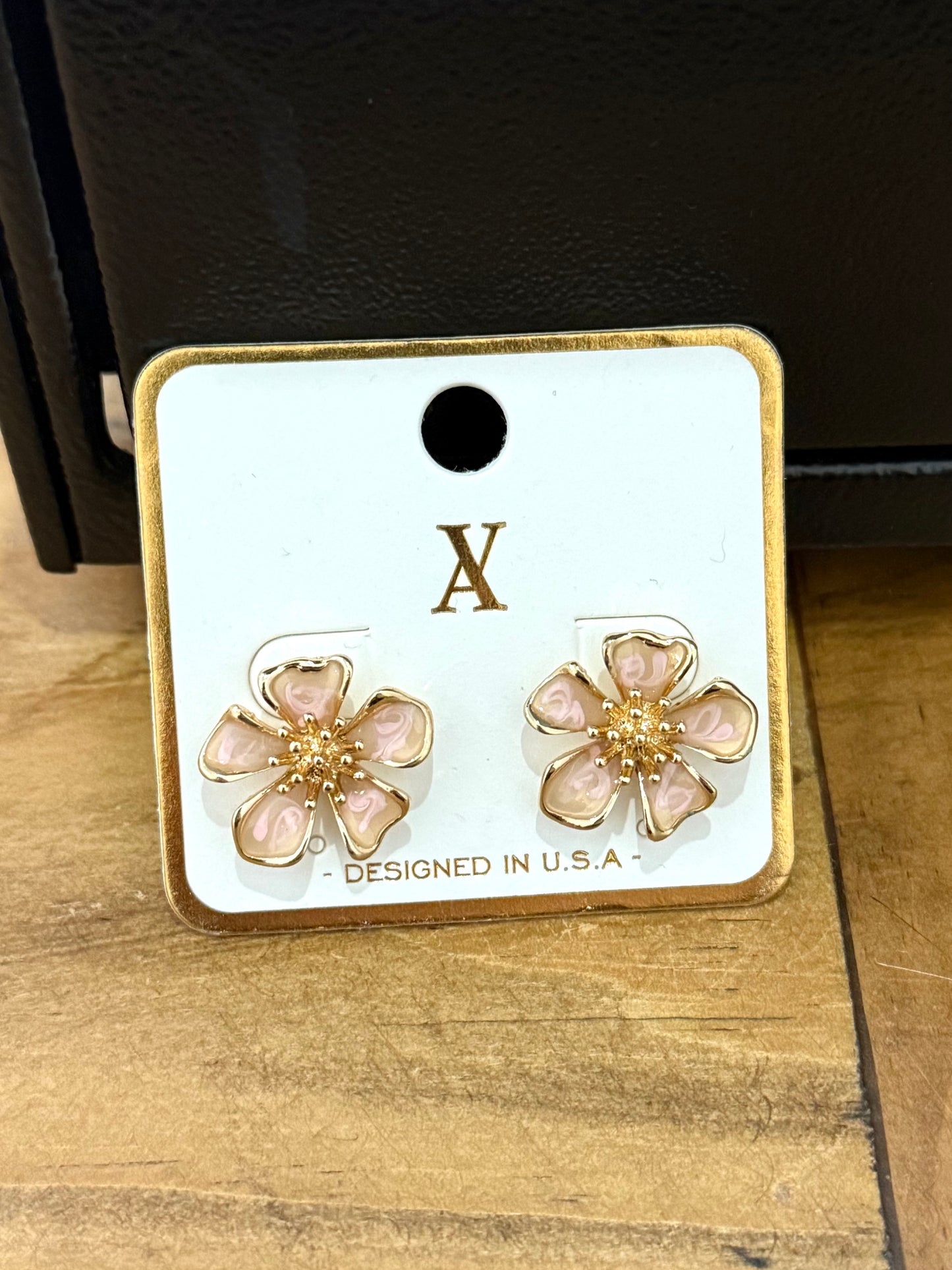 Pink Flower Earrings