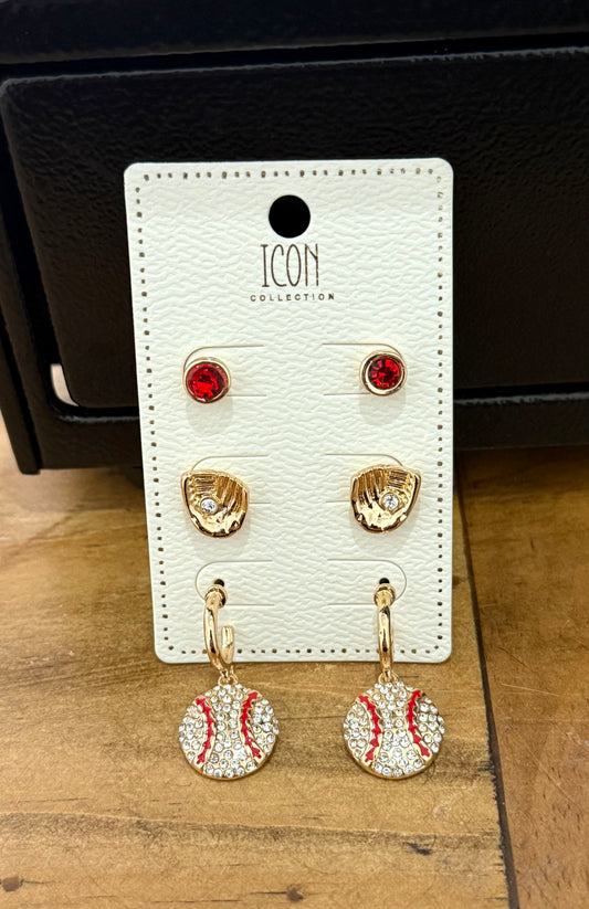 Baseball Earrings Set
