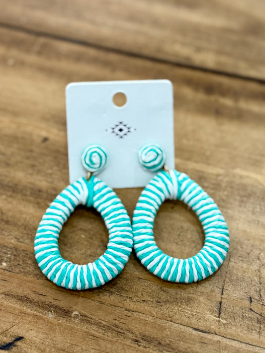 Blue & White Aztec Earrings