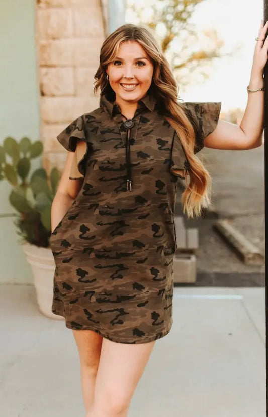 Camo Dress With Bolo