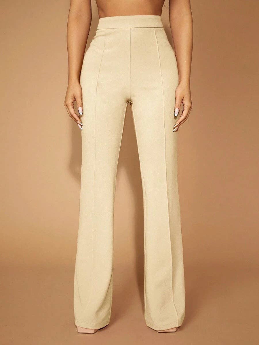 High Waist Straight Leg Pants | Women's Work Trousers