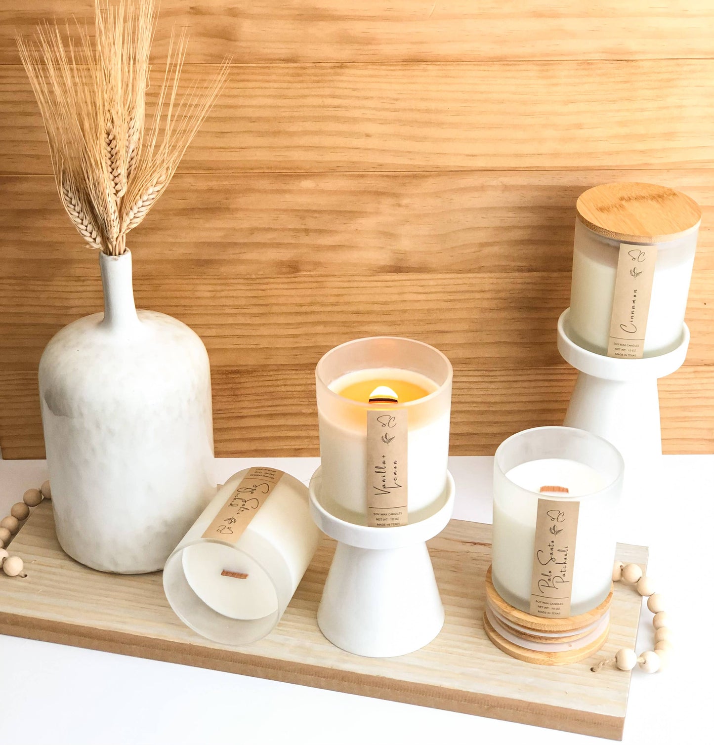 Vanilla & Lemon Soy Candle, Luxury Large Candle 14 fl oz