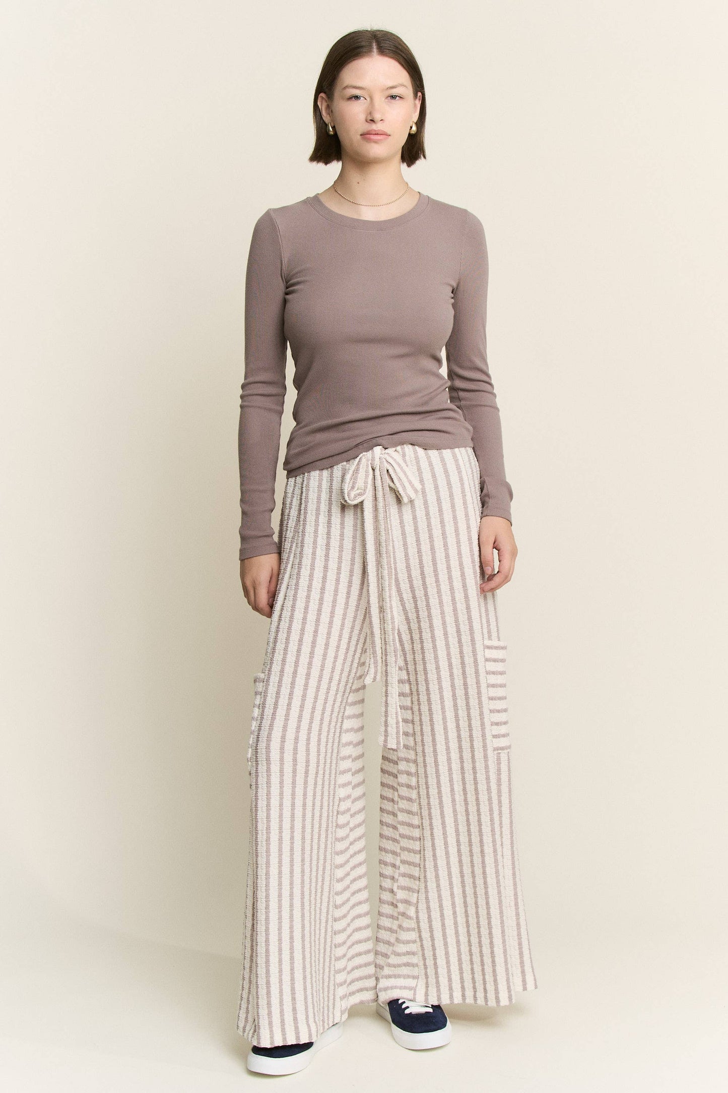 STRIPE WIDE LEG PANTS