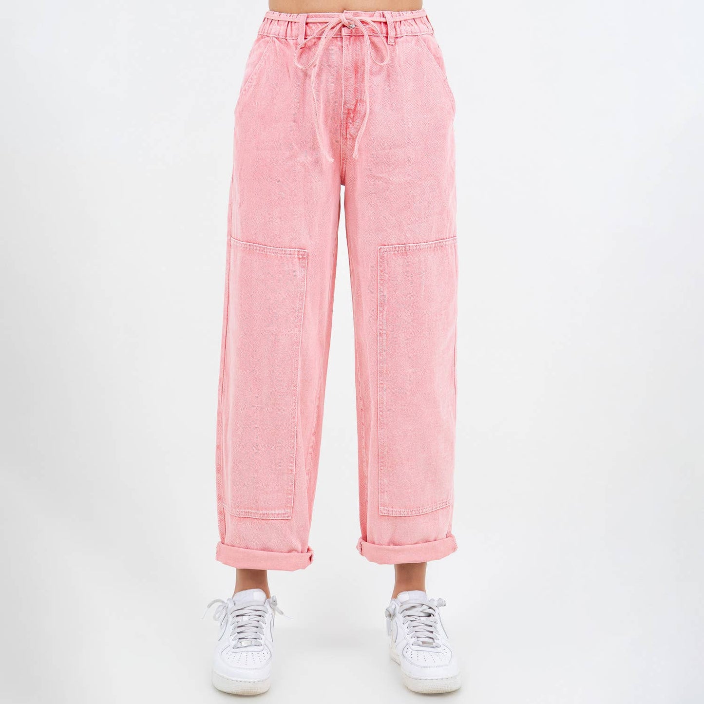 COLOR WASHED BARREL FIT PANTS-RJH21162