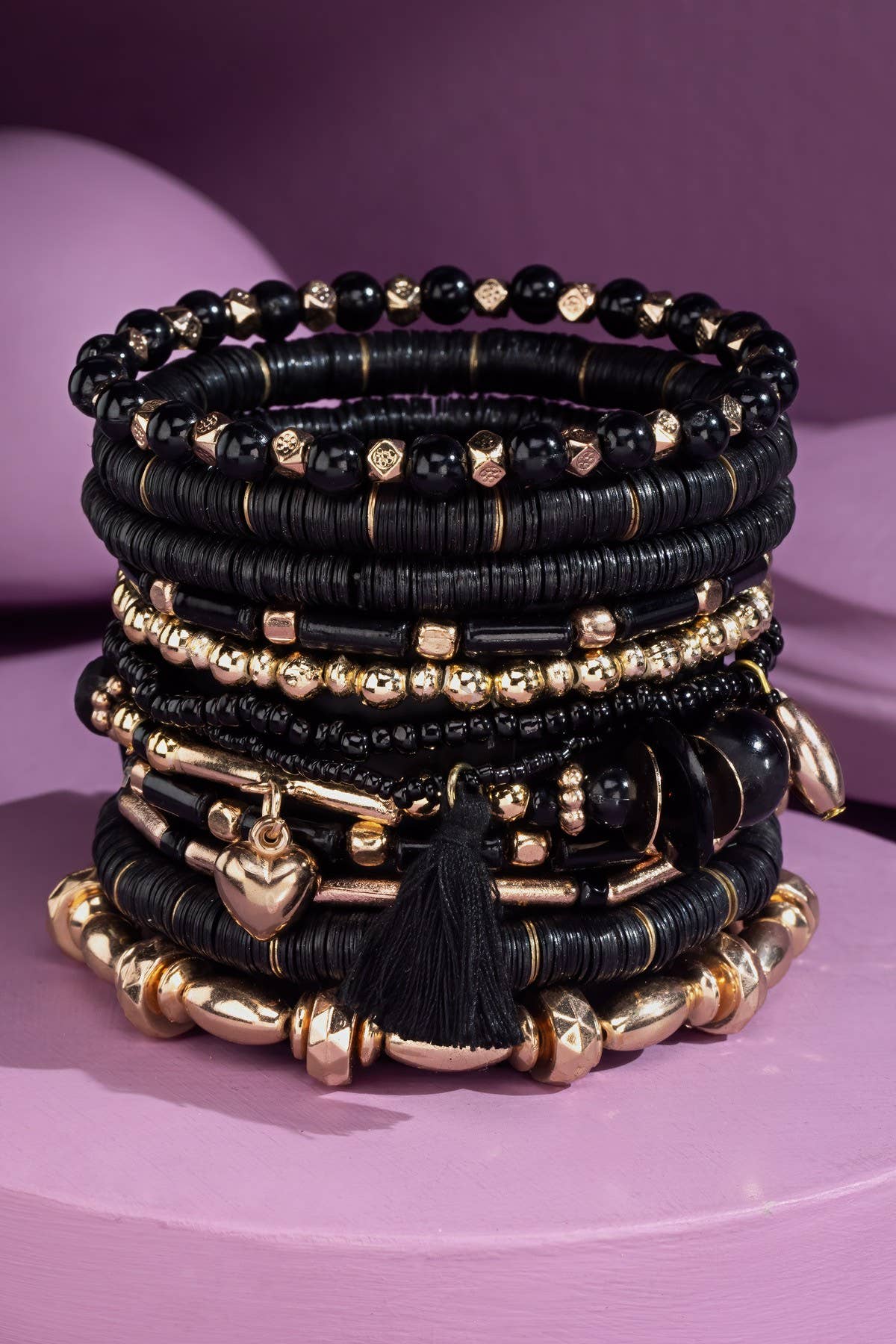 12 Layered Mixed Beaded  Bracelet Set