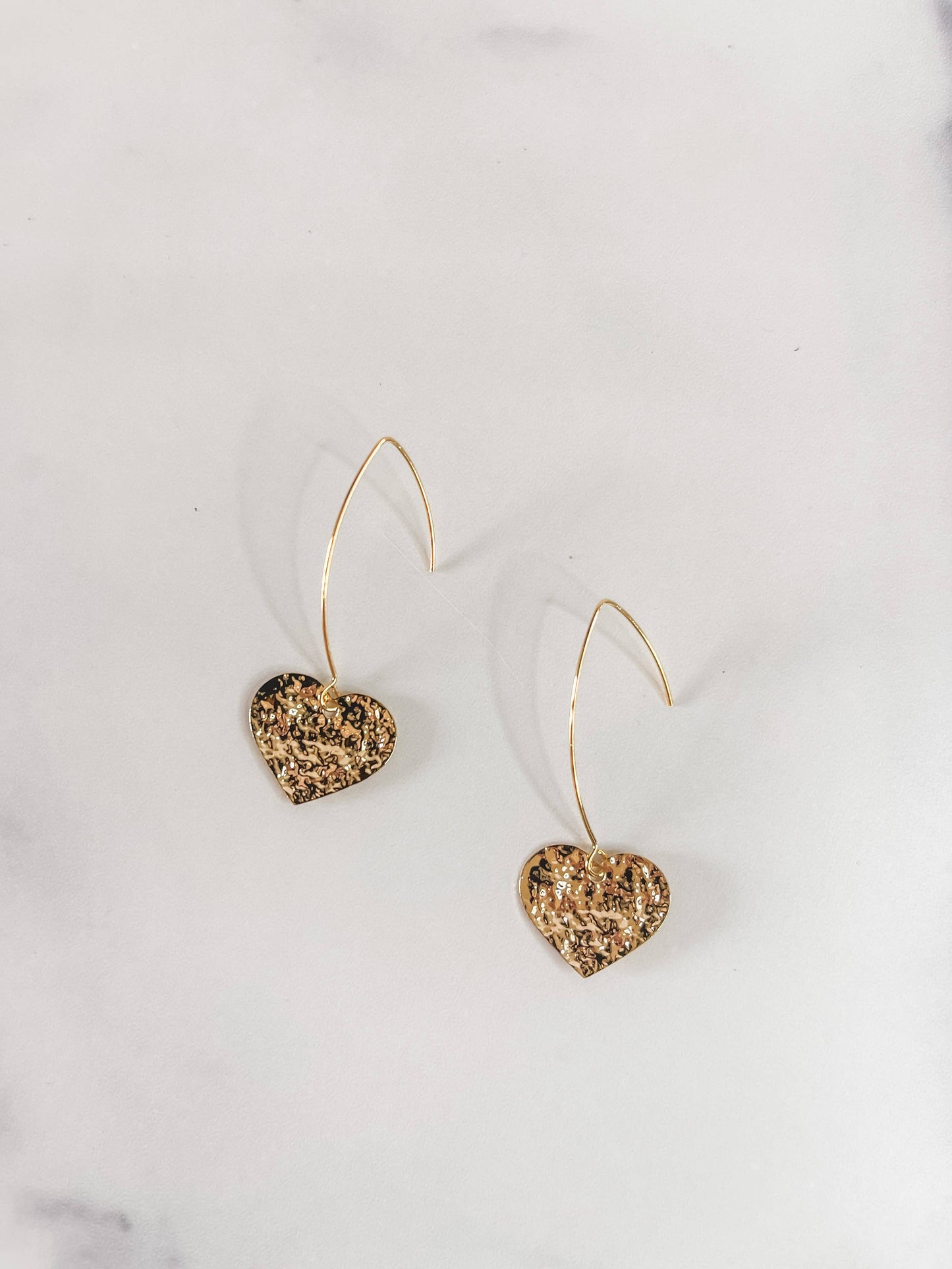 The June heart gold plated earrings | hypoallergenic