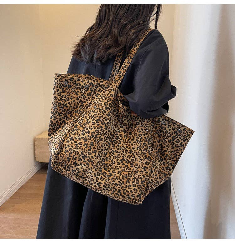 Leopaed Print Shoulder Bag Large Capacity Tote Bag DPB1625