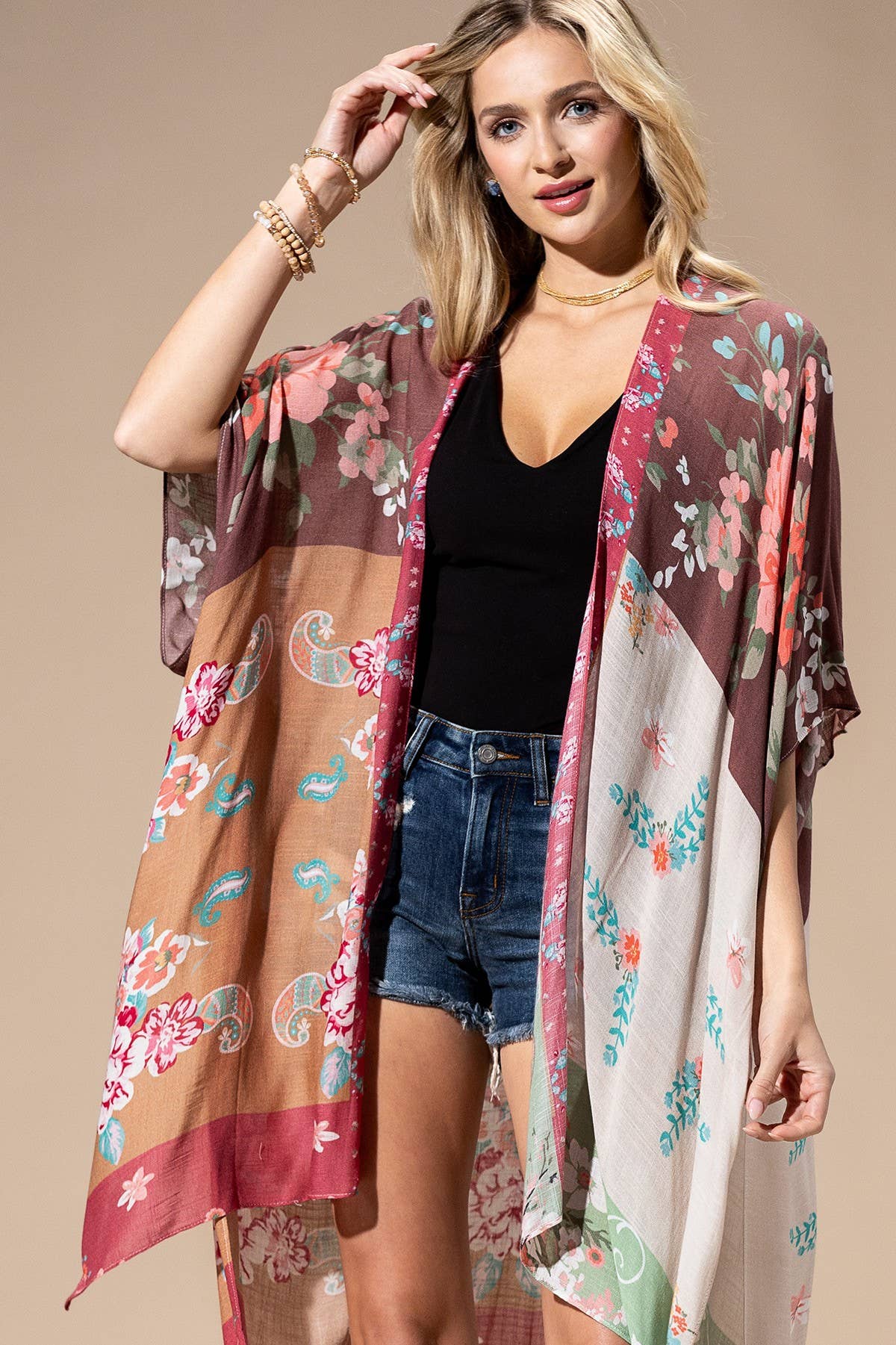 Patchwork Multi Kimono
