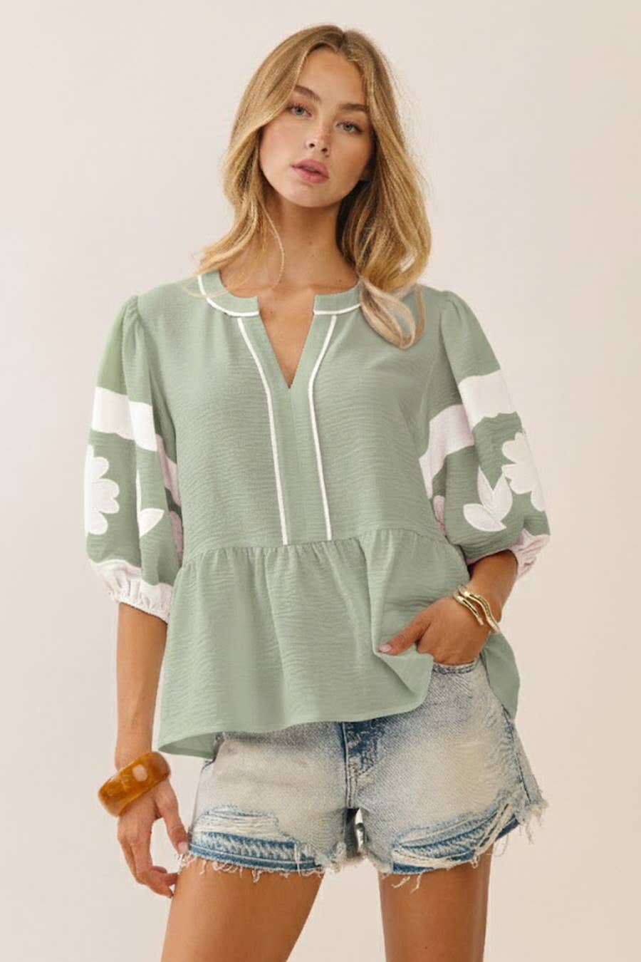 Solid Airflow Peplum Blouse