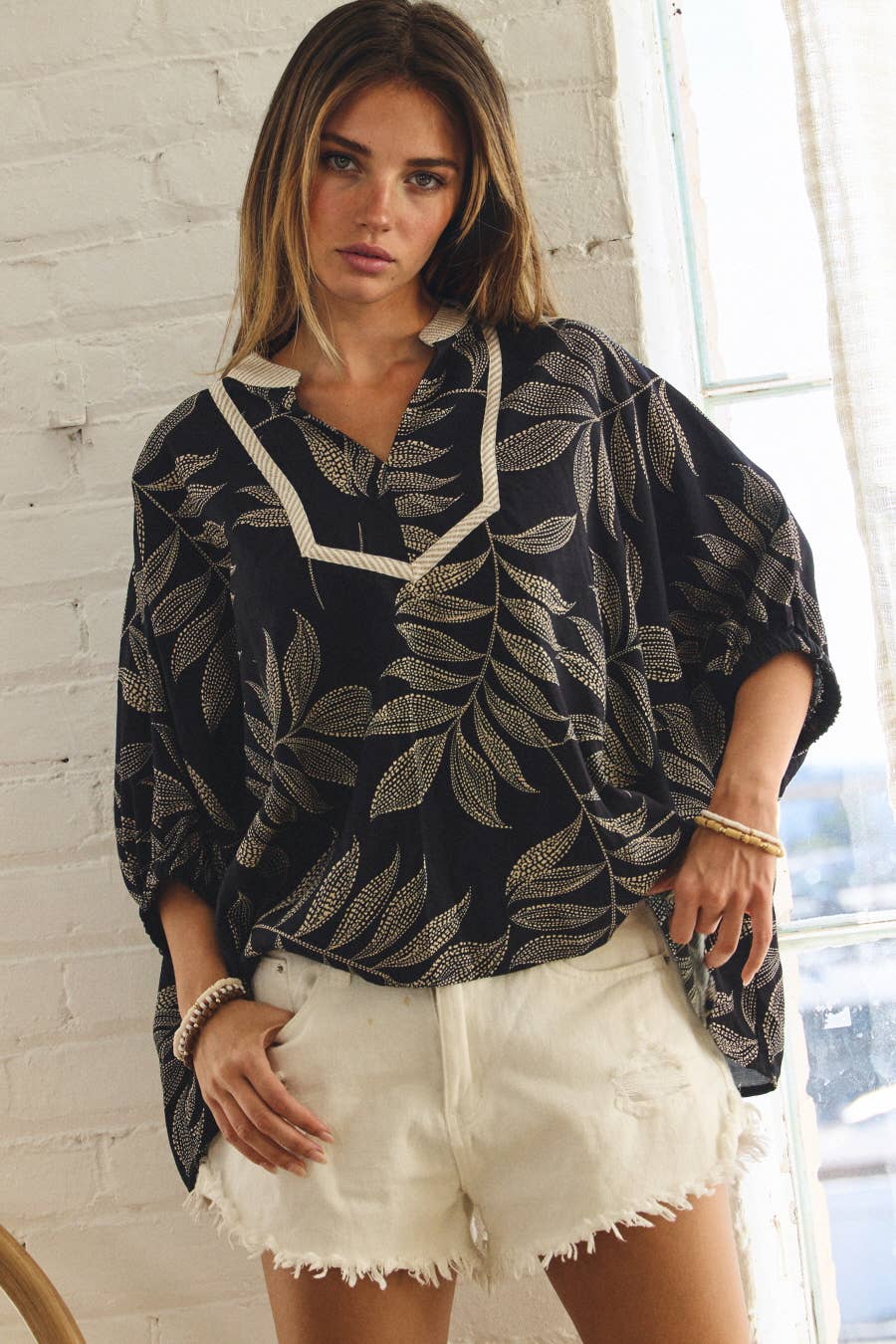Printed Relaxed-fit Blouse