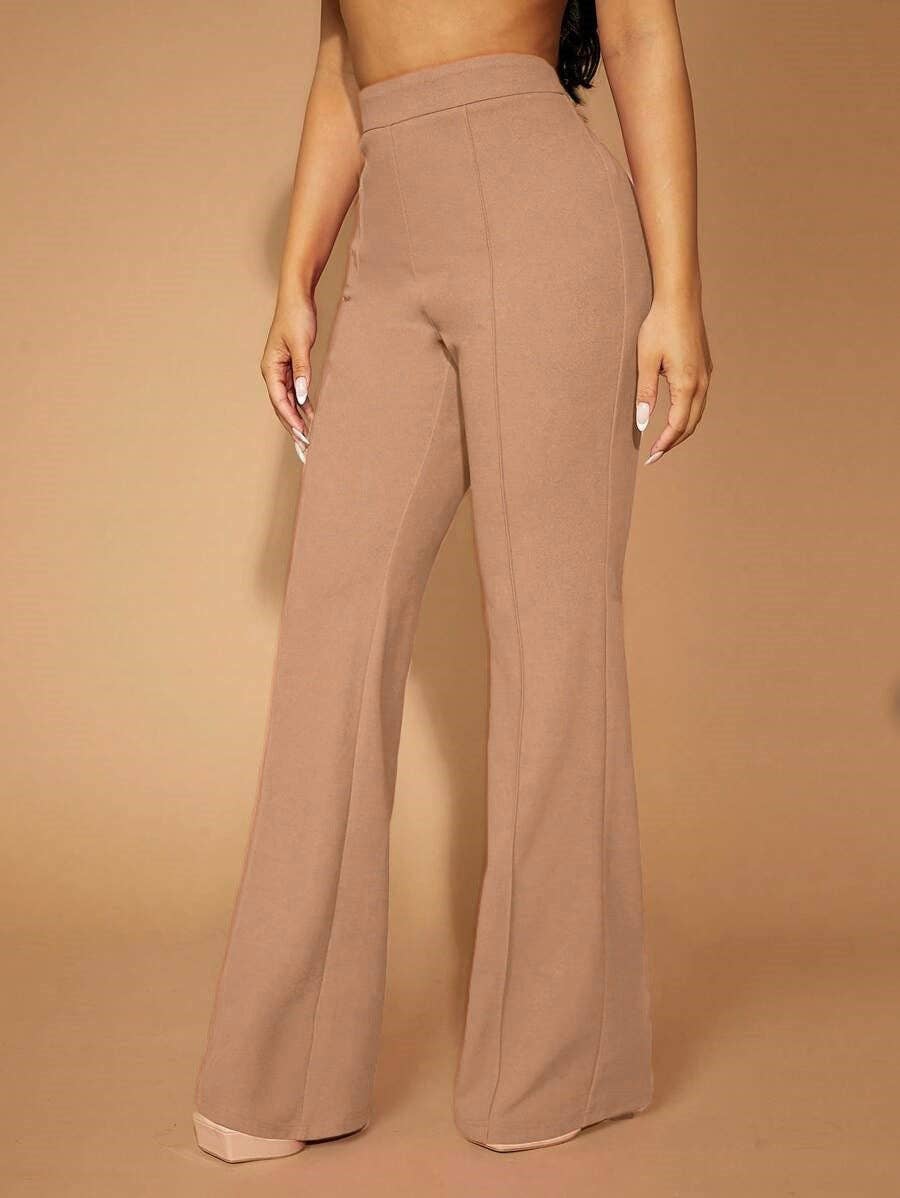 High Waist Straight Leg Pants | Women's Work Trousers