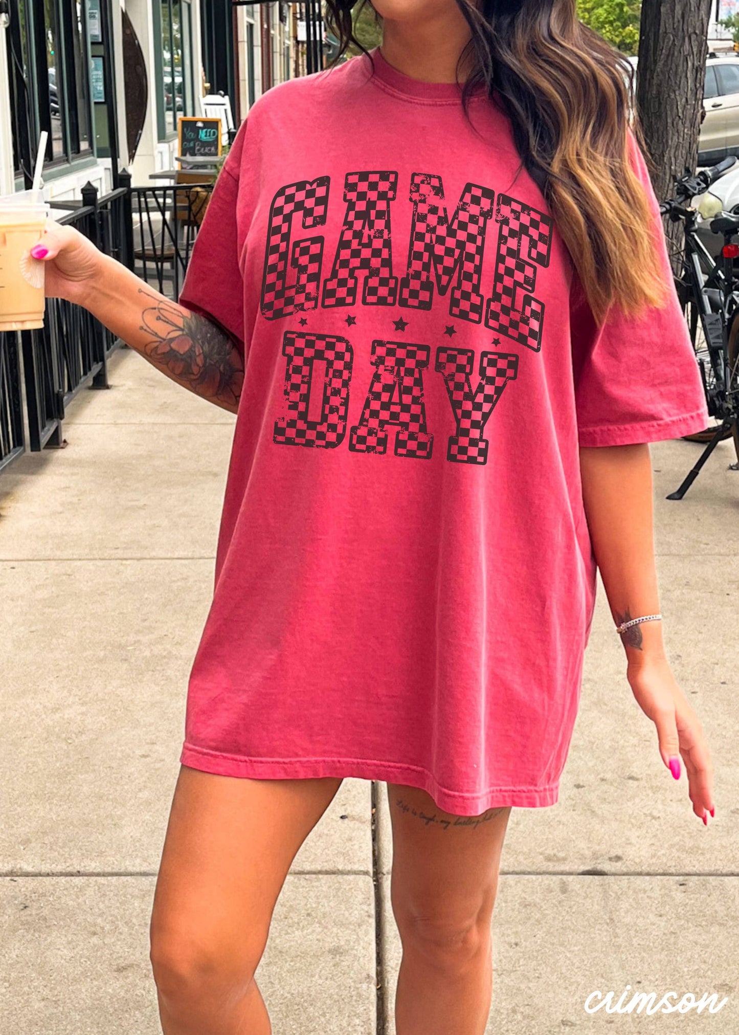 Game Day Checkered Tee *12 Colors (S-3X)