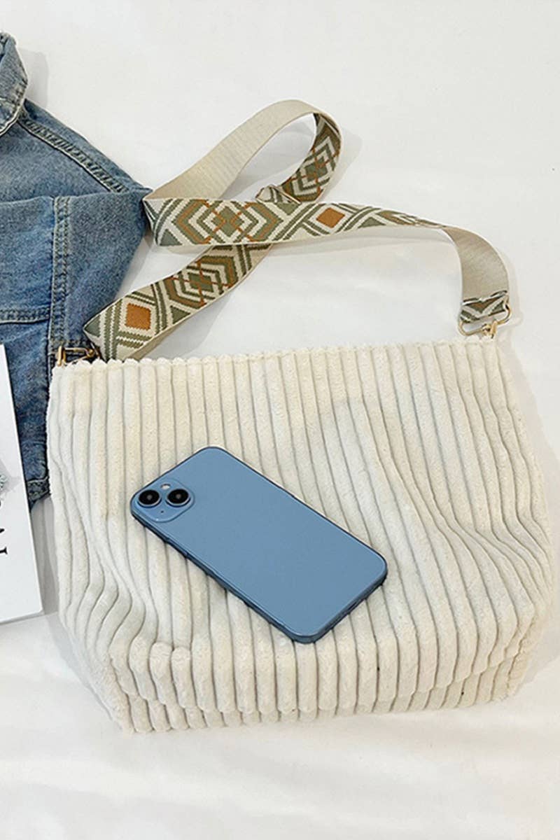 ',....Corduroy Tote Bag With Guitar Shoulder Strap SI-28151