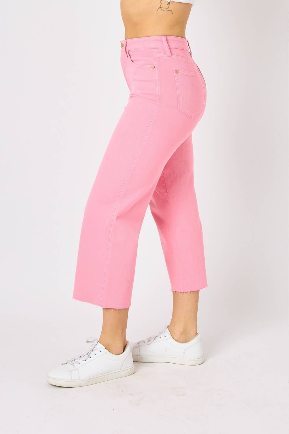 HW Garment Dyed Tummy Control Crop Wide - PLUS