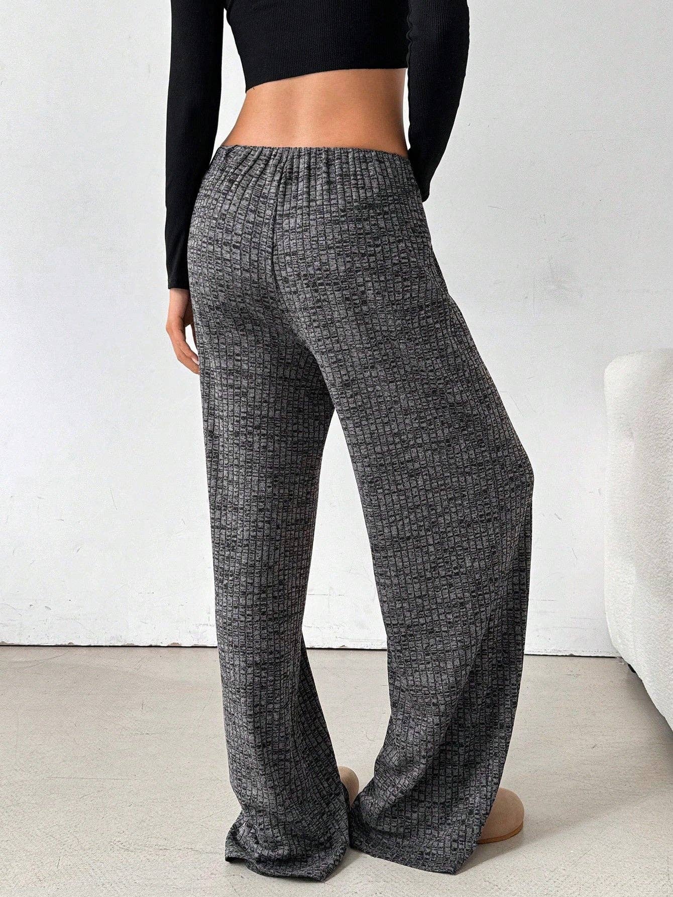 Striped Cotton Lounge Pants with Drawstring Waistband