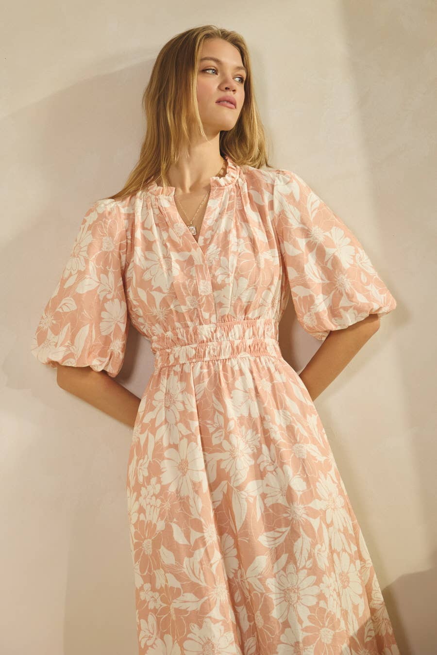 Plus Printed Midi Dress