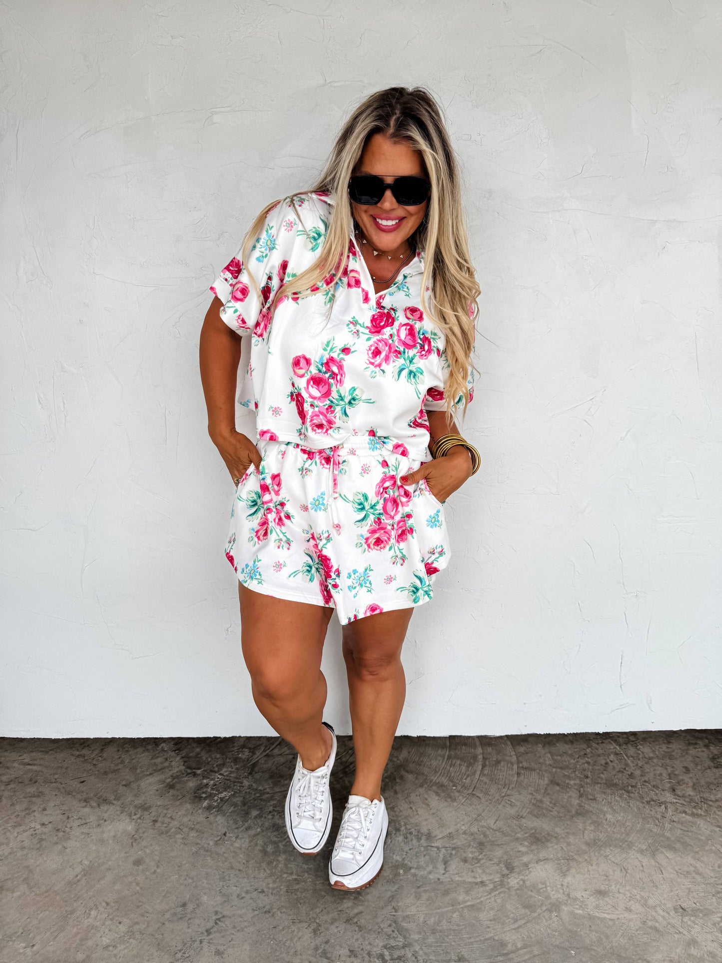 HOT TO SPOT FLORAL SKORT SET