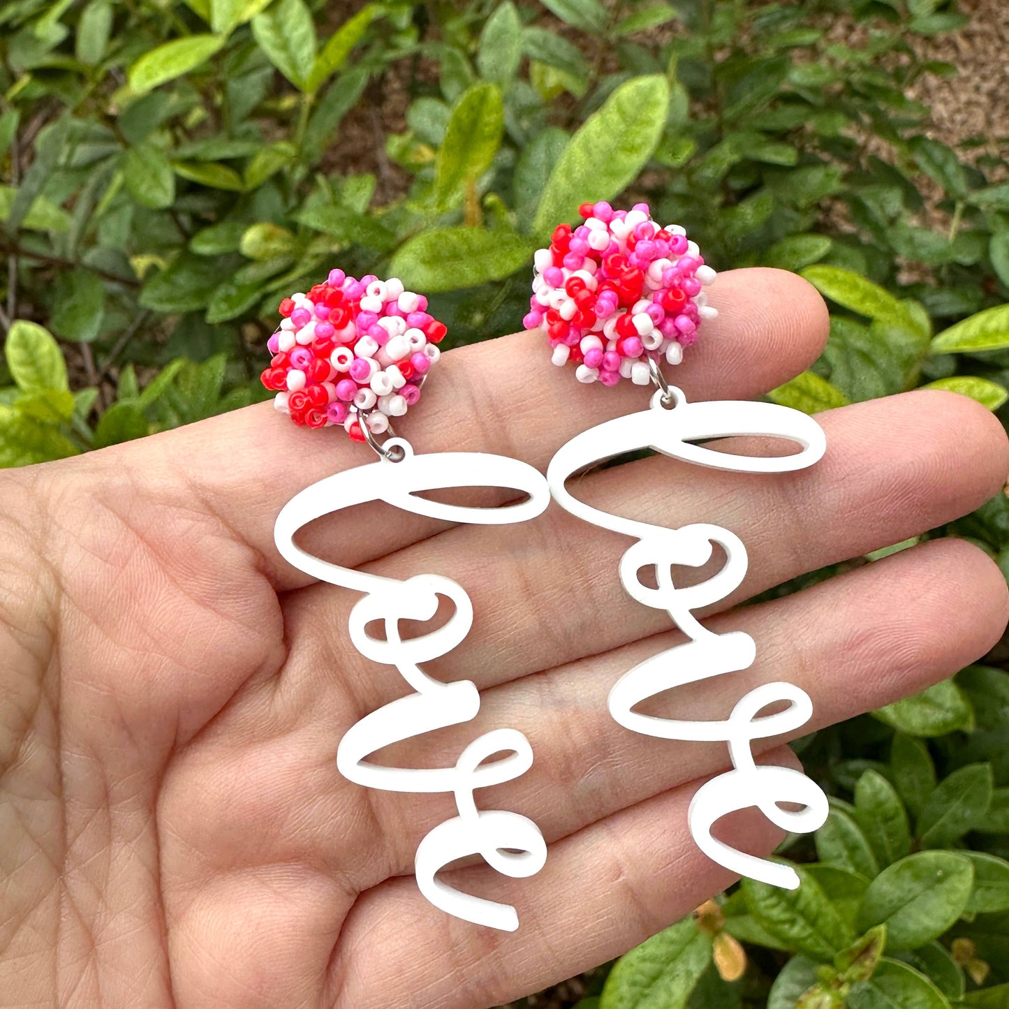 Valentine's Day Earrings, Love Dangle Earrings 