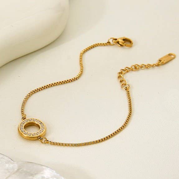 18K STAINLESS STEEL TARNISH FREE GEMSTONE BRACELET | 40B5220