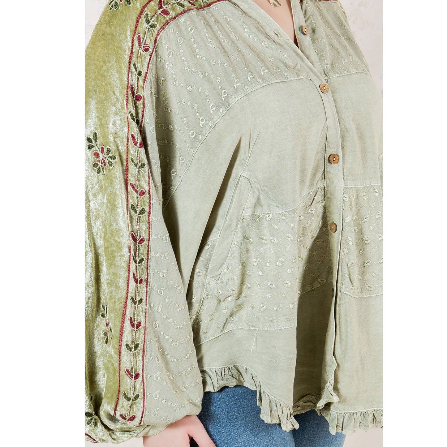 Bohemian Elegance: Stonewashed Rayon Top