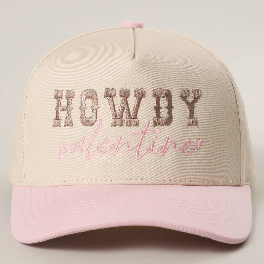 Howdy Valentine Embroidery Two-Tone Trucker Hat