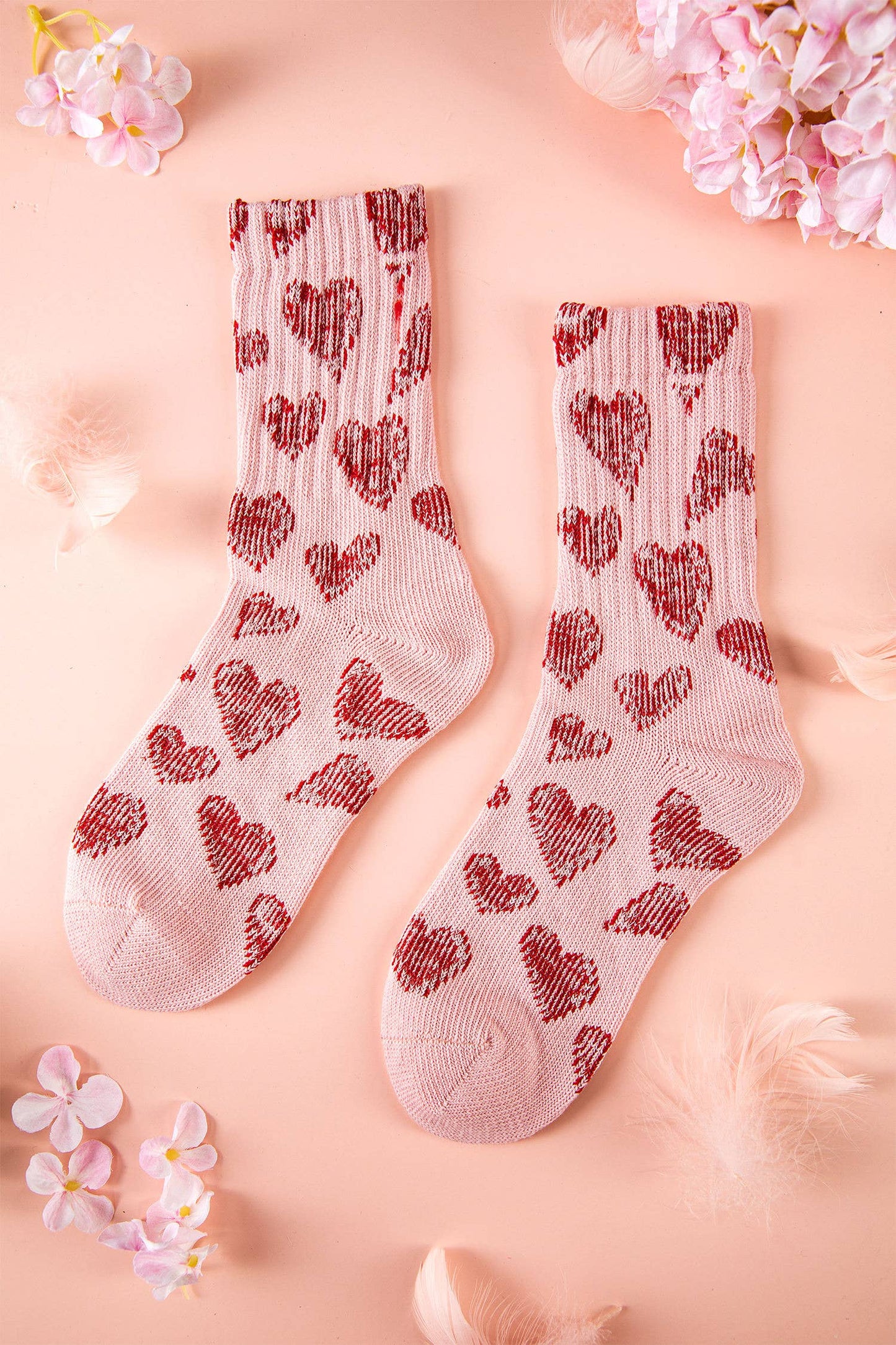 Love Vintage Heart Pattern Combed Cotton Socks Gifts