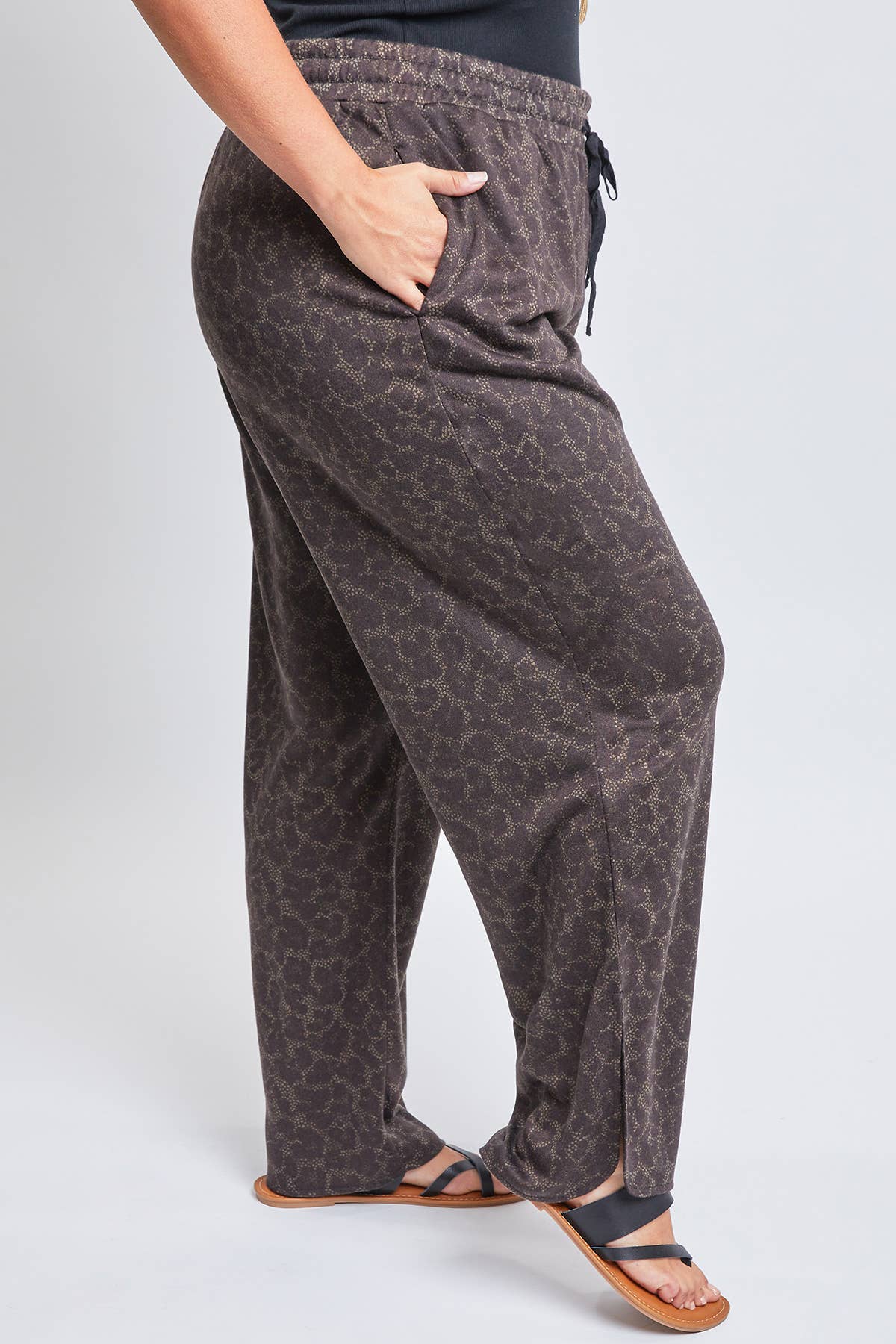Missy Plus Size Drawstring Wide Leg Pant