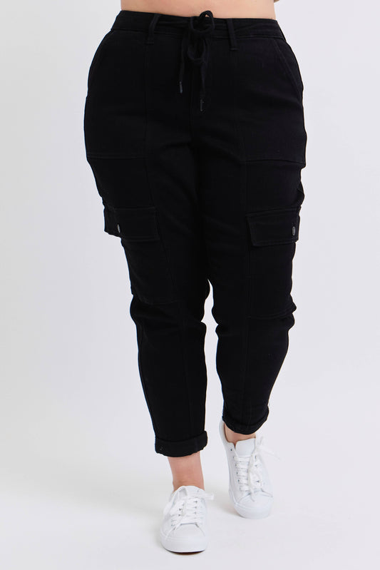High Waisted Cargo Cuffed Jogger