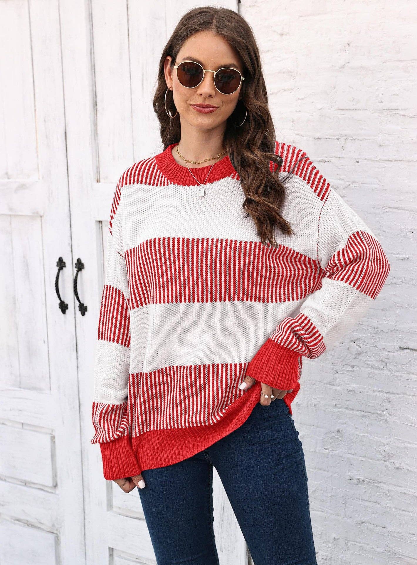 Colorblock Striped Sweater for Fall/Winter