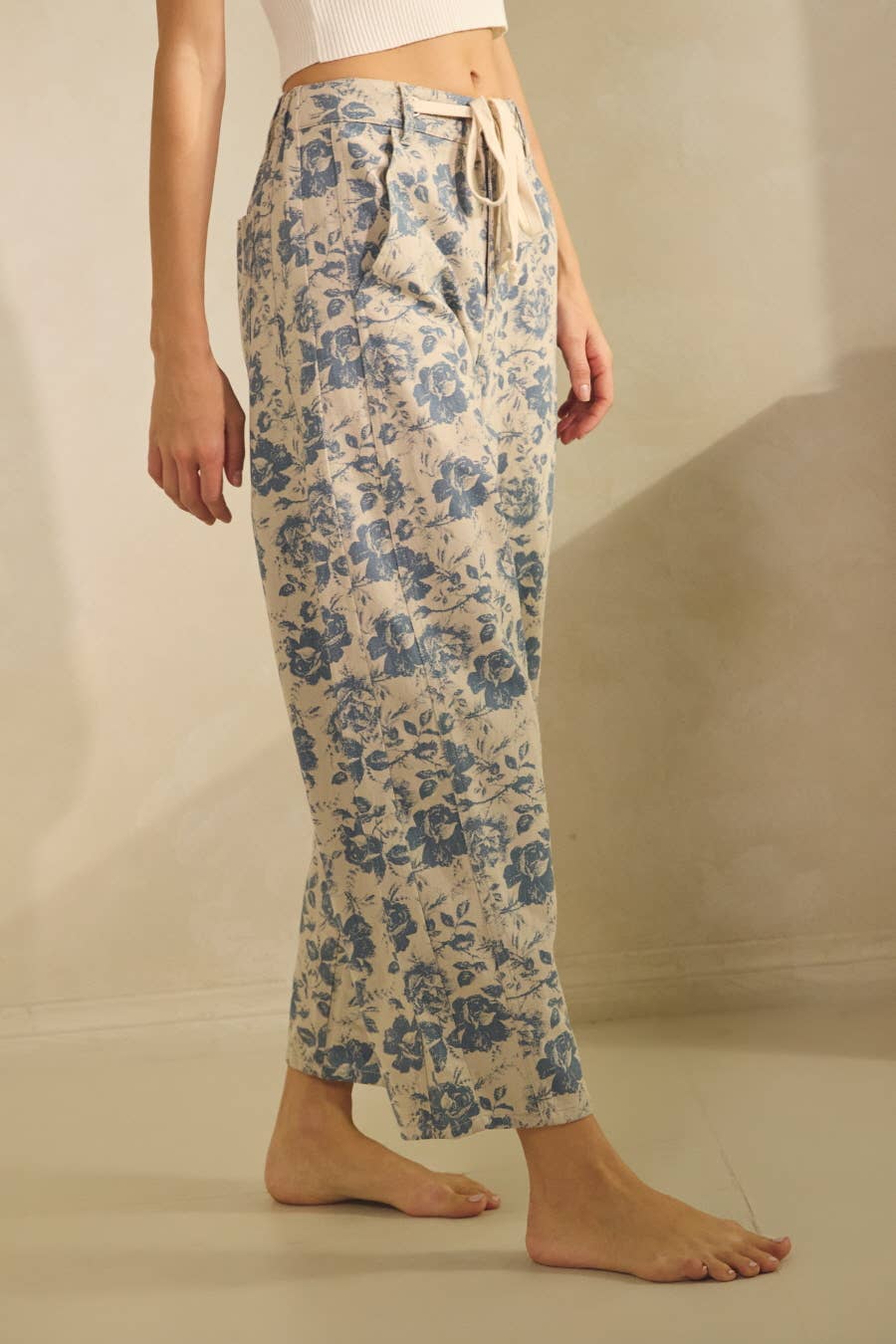 Plus Printed Drawstring Pants