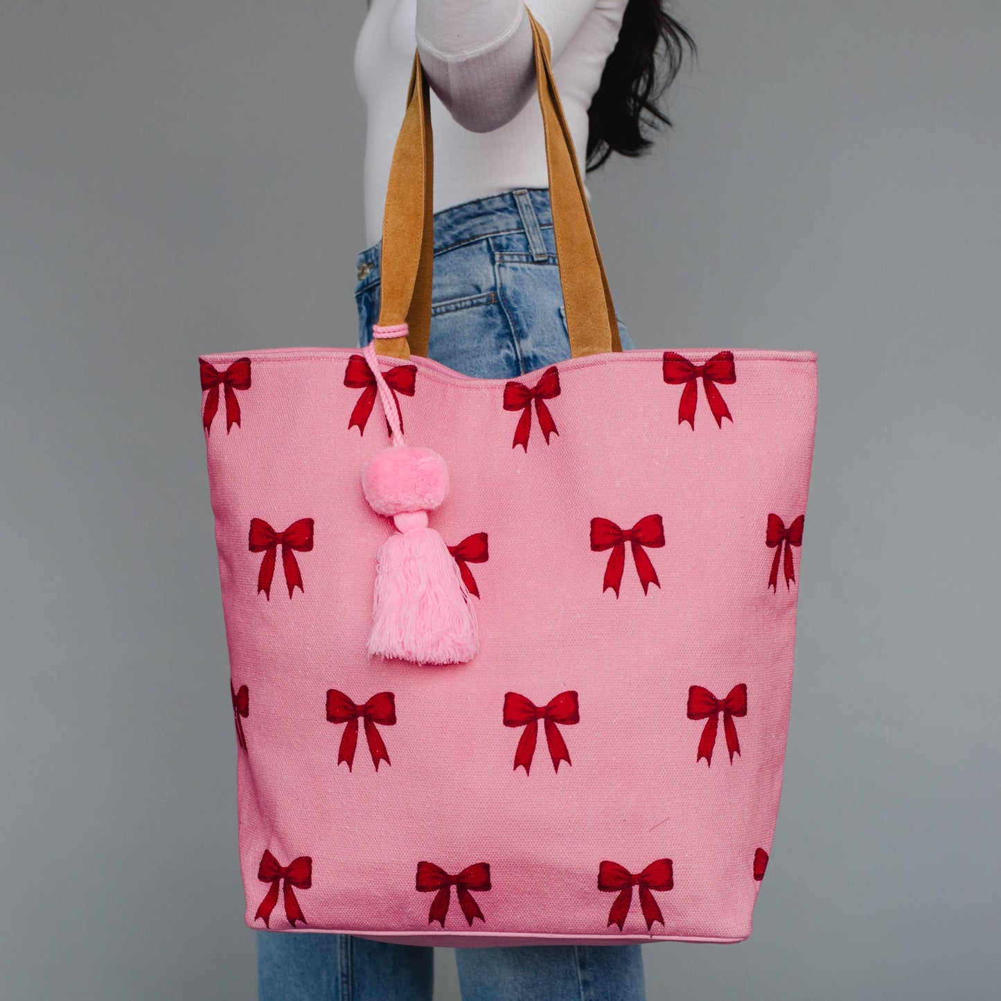 Pink & Red Bow Tote