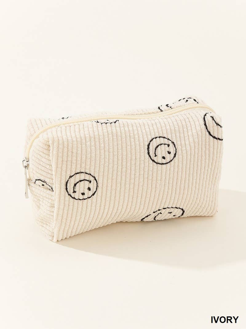 `.Corduroy Cosmetic Pouch Bag