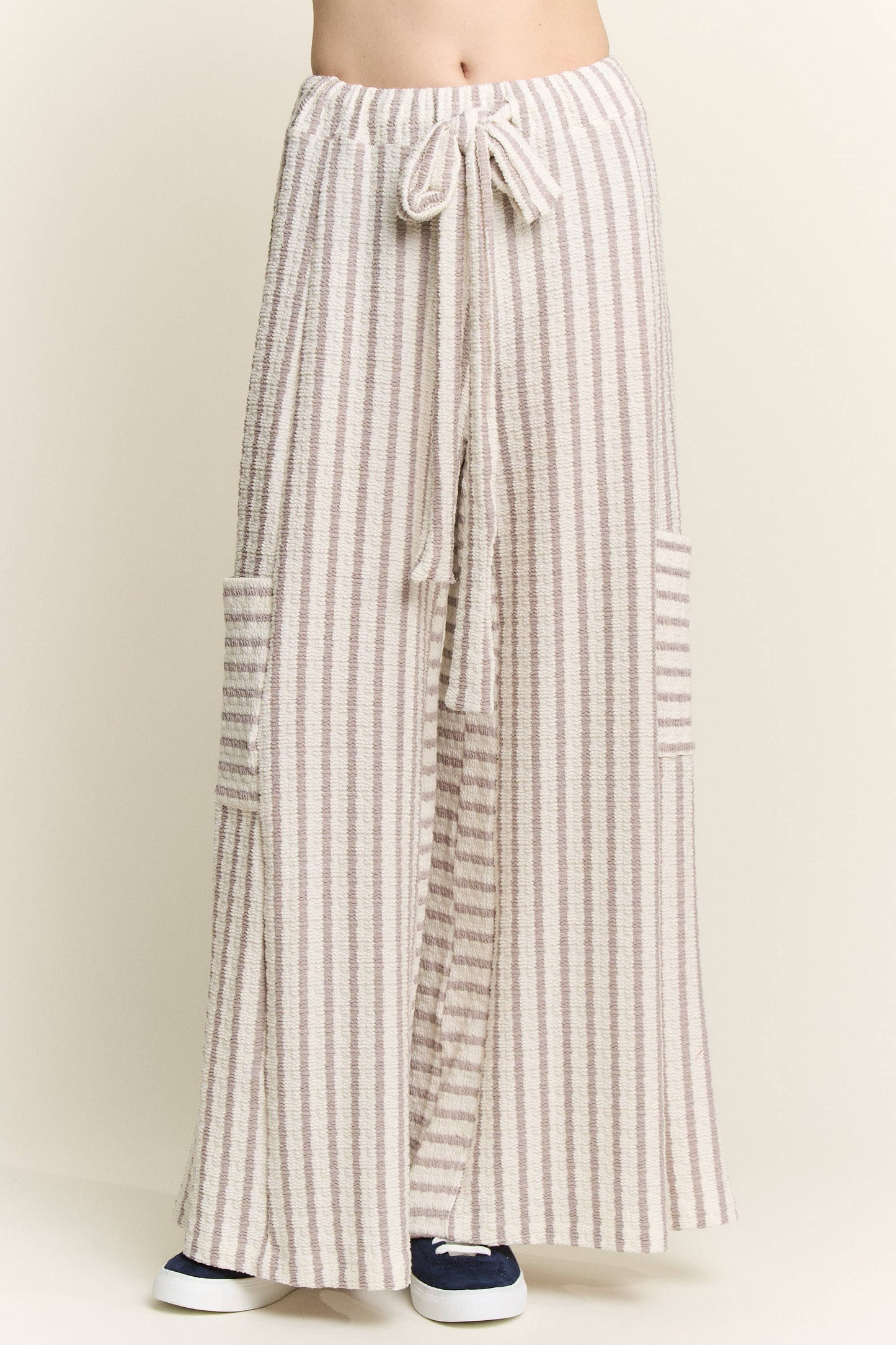 STRIPE WIDE LEG PANTS