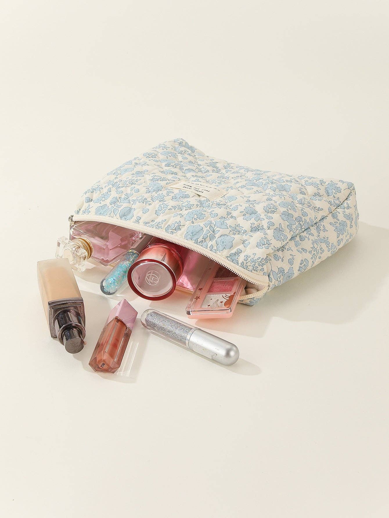 Midi Floral Print Quilted Make Up Bag DPB0118