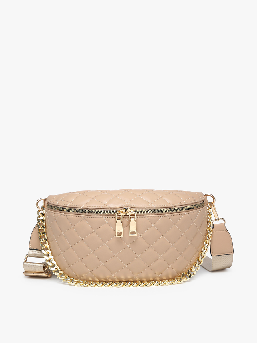 M2402 Sylvie Quilted Belt Bag with Chain Strap