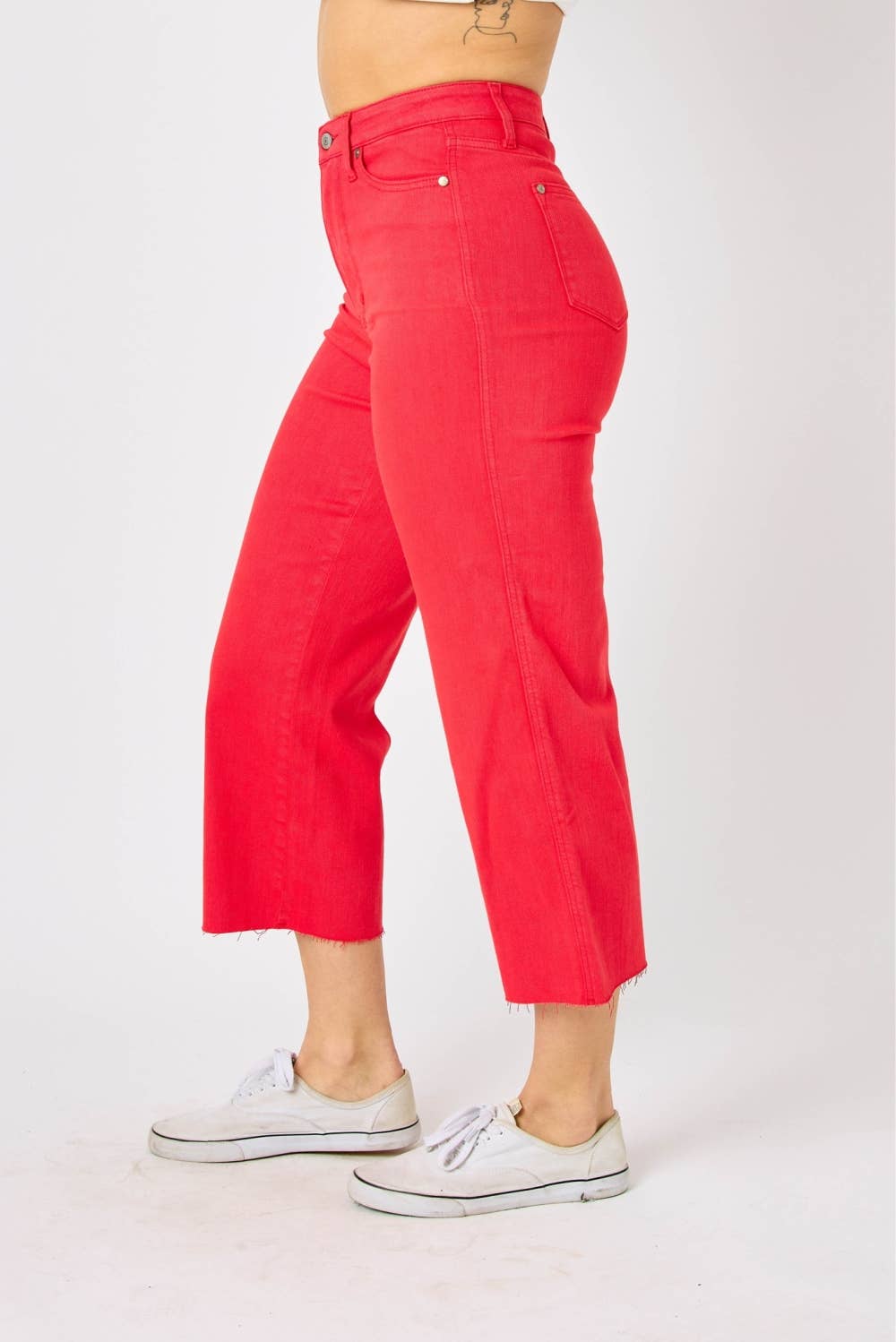 HW Garment Dyed Tummy Control Crop Wide - PLUS