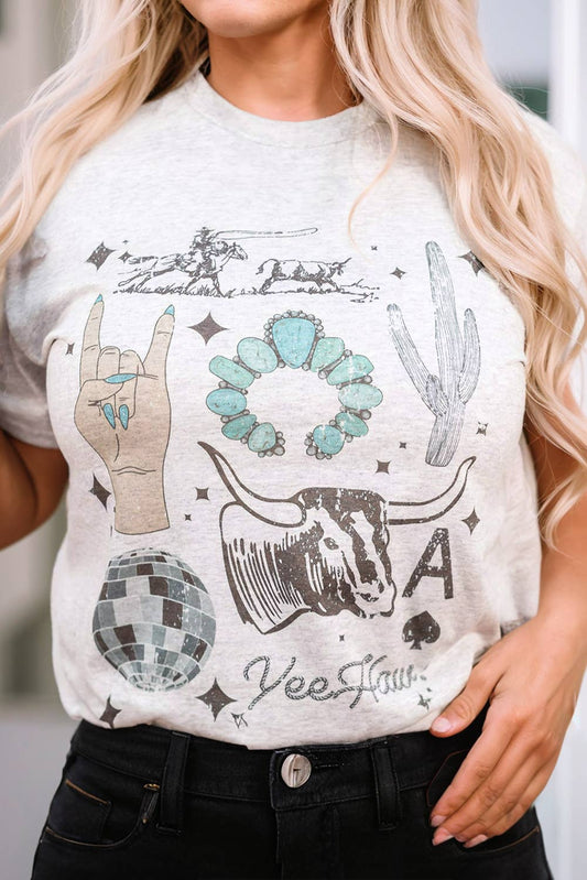 LDC Plus Size Western Print Fashion Tee