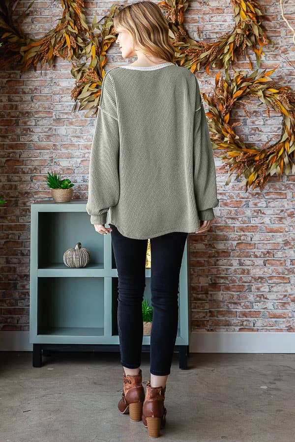 [PLUS SIZE] Everyday Rib Top with Lace Detail T5305XL