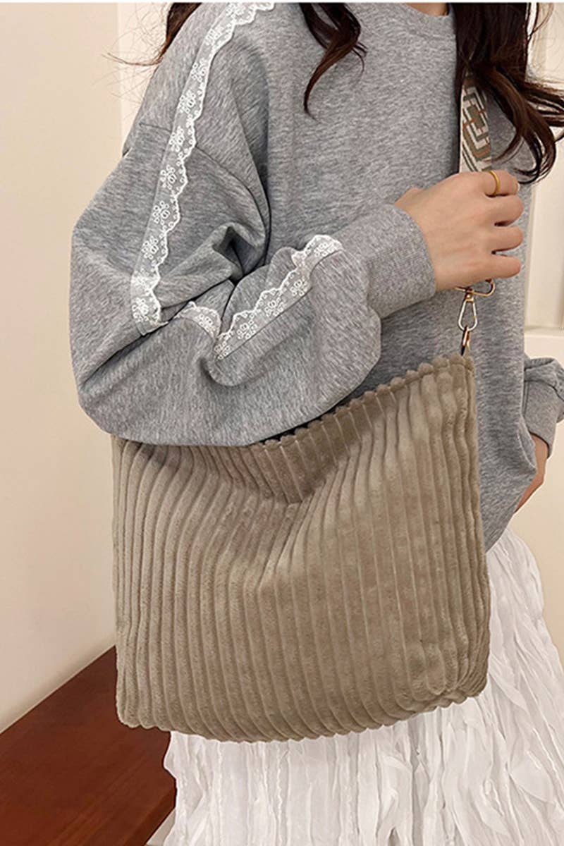 ',....Corduroy Tote Bag With Guitar Shoulder Strap SI-28151